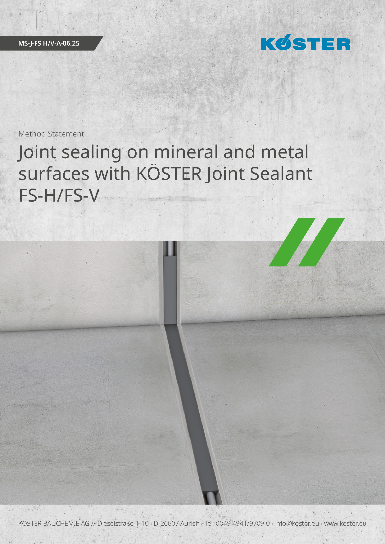 KOESTER Method Statement KOESTER Joint Sealant